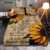 Sunflower Hummingbird Be Still And Know That I Am God Quilt Bedding Set Art - Christian Art - Bible Verse Bedroom - Religious Home Decor