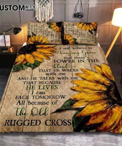 Sunflower I Still Believe In Amazing Grace Quilt Bedding Set Art - Christian Art - Bible Verse Bedroom - Religious Home Decor