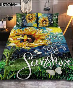 Sunflower You Are My Sunshine Quilt Bedding Set Art - Christian Art - Bible Verse Bedroom - Religious Home Decor