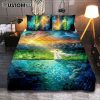 Tabby Cat Just Breathe Quilt Bedding Set Art - Christian Bedroom Decor - Gift For Cat Lover