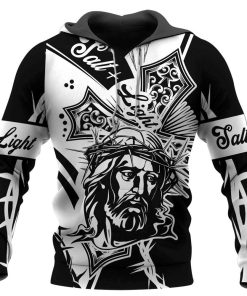 Talt Light Jesus Cross Templar God 3D Hoodie For Man And Women, Jesus Printed 3D Hoodie