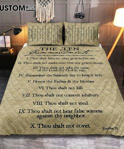 Ten Commandments Quilt Bedding Set Prints - Christian Quilt Bedding Set Bedroom Decor