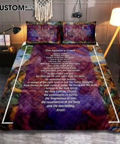 The Apostle's Creed Quilt Bedding Set Prints - Jesus Christ Surrounded By His Apostles - Christian Quilt Bedding Set Bedroom Decor