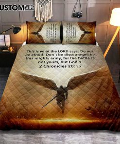 The Battle Is Not Yours But God's - 2 Chronicles 20 15 Quilt Bedding Set Bedroom - Wing Of God - Christian Quilt Bedding Set Bedroom Decor