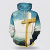 The Cross And The Praying Lion Jesus Focus On Me 3D Hoodies For Women Men, God 3D Printed Hoodie, Christian Apparel Hoodies