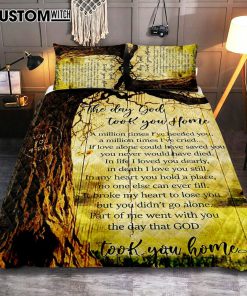 The Day God Took You Home Quilt Bedding Set Bedroom - Love God Forever - Christian Cover Twin Bedding Quilt Bedding Set - Religious Quilt Bedding Set Prints