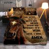 The Devil Saw Me With My Head Down Quilt Bedding Set - Warrior And Lion Quilt Bedding Set Bedroom - Christian Home Decor