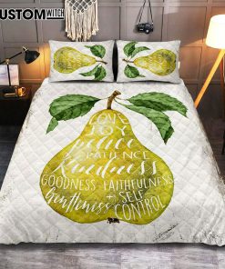 The Fruit Of The Spirit Quilt Bedding Set Bedroom - Pear Kitchen Cover Twin Bedding Decor - Christian Quilt Bedding Set Bedroom Decor
