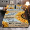 The Fruit Of The Spirit Sunflower Heart Shape Cross Quilt Bedding Set Bedroom - Bible Verse Quilt Bedding Set Art - Christian Home Decor