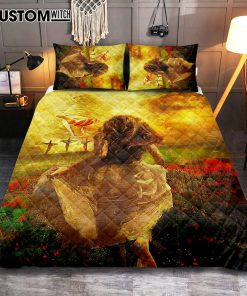 The Girl Running To God Quilt Bedding Set Bedroom - Christian Cover Twin Bedding Quilt Bedding Set - Religious Quilt Bedding Set Prints