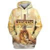 The King Lion Cross 3D Hoodies For Women Men, God 3D Printed Hoodie, Christian Apparel Hoodies