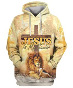 The Hand Of Jesus Lion And Lamb Hoodie Jesus Is My Savior Hoodies Jesus Hoodie Men & Women, God 3D Printed Hoodie, Christian Apparel Hoodies
