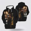 The King Lion Cross Light Blue 3D Hoodies For Women Men, God 3D Printed Hoodie, Christian Apparel Hoodies