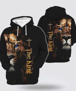 The King Lion Cross 3D Hoodies For Women Men, God 3D Printed Hoodie, Christian Apparel Hoodies
