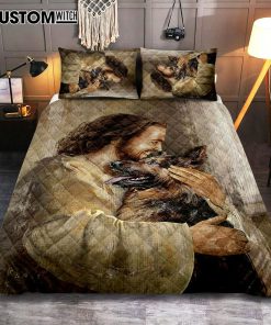 The Life Of Jesus German Shepherd Dog Dog Lover Quilt Bedding Set Bedroom - Bible Verse Quilt Bedding Set Art - Christian Home Decor