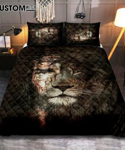 The Lion Of Judah The Perfect Combination Quilt Bedding Set Bedroom - Bible Verse Quilt Bedding Set Art - Christian Home Decor
