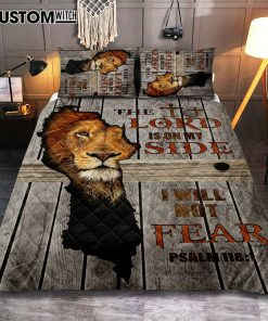 The Lord Is On My Side I Will Not Fear Quilt Bedding Set Bedroom - Christian Cover Twin Bedding Quilt Bedding Set - Religious Quilt Bedding Set Prints
