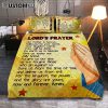The Lord's Prayer Matthew 6 9 13 Brown Quilt Bedding Set Print - Christian Quilt Bedding Set Bedroom Decor
