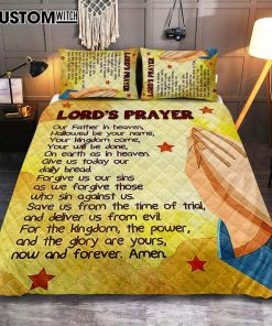 The Lord's Prayer Kid's Scripture Bedroom Print - Christian Quilt Bedding Set Bedroom Decor