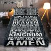 The Lord's Prayer Matthew 6 9 13 Brown Quilt Bedding Set Print - Christian Quilt Bedding Set Bedroom Decor