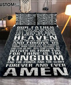 The Lords Prayer Bedroom - Our Father Who Art In Heaven - Christian Quilt Bedding Set Bedroom Decor