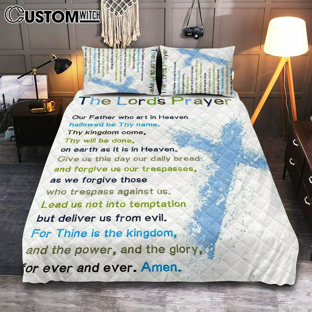 The Lords Prayer Bible Verse Bedroom - Christian Daughter Gifts - Christian Quilt Bedding Set Bedroom Decor