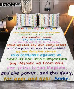 The Lords Prayer Quilt Bedding Set Bedroom - Christian Quilt Bedding Set Bedroom Decor