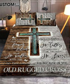 The Old Rugged Cross Quilt Bedding Set Art - Christian Art - Bible Verse Bedroom - Religious Home Decor
