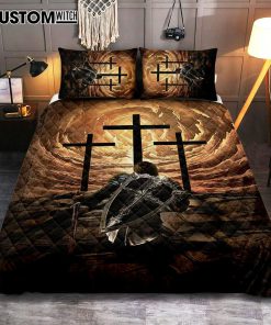 The Old Rugged Cross Warrior Of God Knight Quilt Bedding Set Art - Christian Art - Bible Verse Bedroom - Religious Home Decor