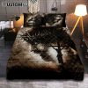The Rugged Cross And Amazing Lion Quilt Bedding Set - Christian Bedroom - Religious Home Decor