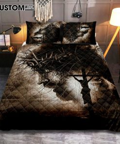 The Sacrifice Of Jesus Christ Quilt Bedding Set Print - Inspirational Quilt Bedding Set Art - Christian Bedroom Home Decor