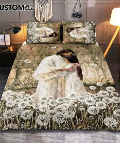 The World In His Arm Dandelion Field Quilt Bedding Set Art - Christian Art - Bible Verse Bedroom - Religious Home Decor