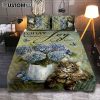 Today I Choose Joy Blue Hydrangea Butterfly Quilt Bedding Set Bedroom - Bible Verse Quilt Bedding Set Art - Christian Home Decor