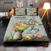 Today I Choose Joy Cow Mint Window Butterfly Quilt Bedding Set Bedroom - Bible Verse Quilt Bedding Set Art - Christian Home Decor