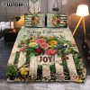 Today I Choose Joy Flower Butterfly Quilt Bedding Set Prints - Christian Cover Twin Bedding Decor - Bible Verse Quilt Bedding Set Art