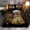 Today I Choose Joy Hydrangea Blue Butterfly Quilt Bedding Set Print - Inspirational Quilt Bedding Set Art - Christian Bedroom Home Decor