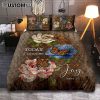 Today I Choose Joy Orange Butterfly Quilt Bedding Set Print - Inspirational Quilt Bedding Set Art - Christian Bedroom Home Decor