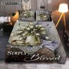 Tulip Butterfly Bless This Home Quilt Bedding Set Art - Christian Art - Bible Verse Bedroom - Religious Home Decor