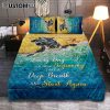 Turtle Blue Ocean Lighthouse God Is My Light Quilt Bedding Set Art - Christian Art - Bible Verse Bedroom - Religious Home Decor