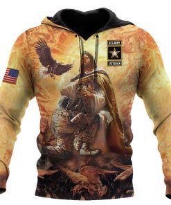 US Army Veteran God Always Protects Soldiers God 3D Hoodie For Man And Women, Jesus Printed 3D Hoodie
