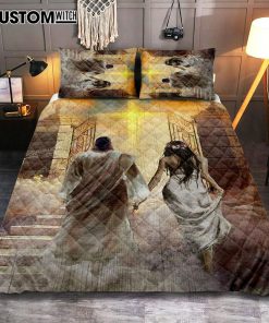 Walking With Jesus The Way To Heaven Quilt Bedding Set Art - Christian Art - Bible Verse Bedroom - Religious Home Decor