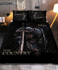 Warrior For God For Country Quilt Bedding Set Bedroom - Christian Warrior Quilt Bedding Set Prints