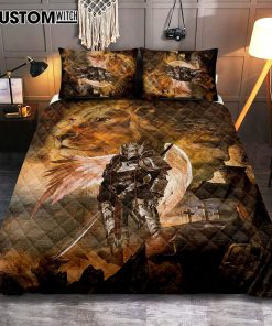 Warrior Jesus Lion Of Judah Cross Quilt Bedding Set Art - Christian Art - Bible Verse Bedroom - Religious Home Decor