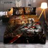 Warrior Knight Kneel And Lion Quilt Bedding Set Bedroom - Christian Home Decor - Religious Art