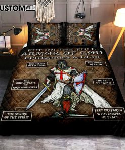 Warrior Of God Put On The Full Armor Of God Quilt Bedding Set Bedroom - Christian Home Decor - Religious Art