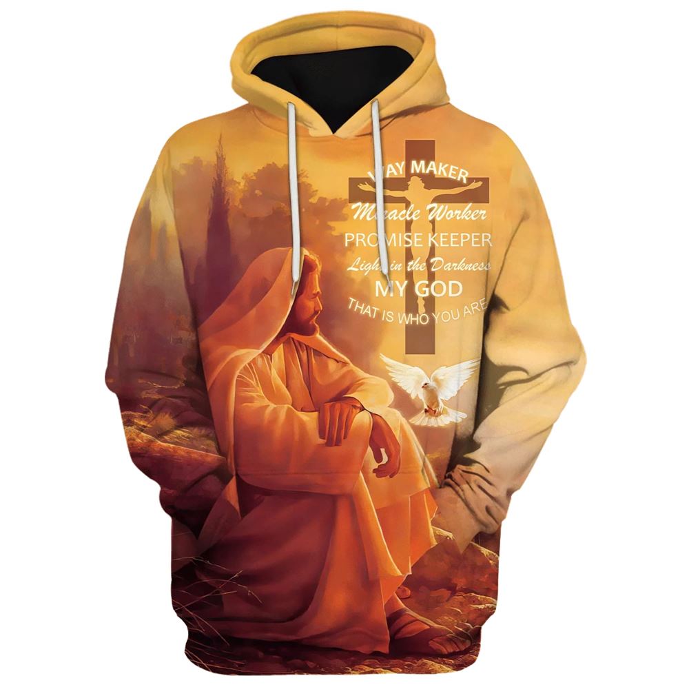 Way Maker Miracle Worker, Promise Keeper Hoodie Jesus And Dove Hoodies Jesus Hoodie Men & Women, God 3D Printed Hoodie, Christian Apparel Hoodies
