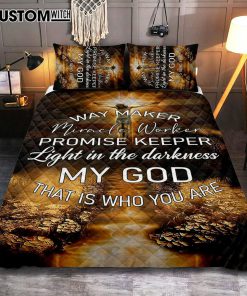 Way Maker Miracle Worker Promise Keeper Quilt Bedding Set Bedroom - Christian Cover Twin Bedding Quilt Bedding Set - Religious Quilt Bedding Set Prints