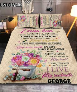 When I Simply Say I Miss Him Custom Name Quilt Bedding Set Bedroom - Christian Cover Twin Bedding Quilt Bedding Set - Religious Quilt Bedding Set Prints