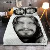 White Lamb Lion's Eyes Walking With Jesus Quilt Bedding Set Bedroom - Christian Quilt Bedding Set Prints - Bible Verse Quilt Bedding Set Art