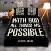 With God All Things Are Possible - Matthew 19 26 Quilt Bedding Set Bedroom - Christian Quilt Bedding Set Bedroom Decor
